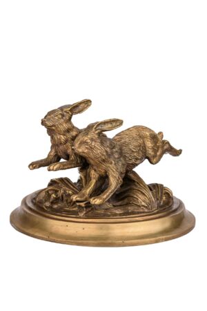 Статуэтка "Бегущие зайцы". Бронзовое литьё